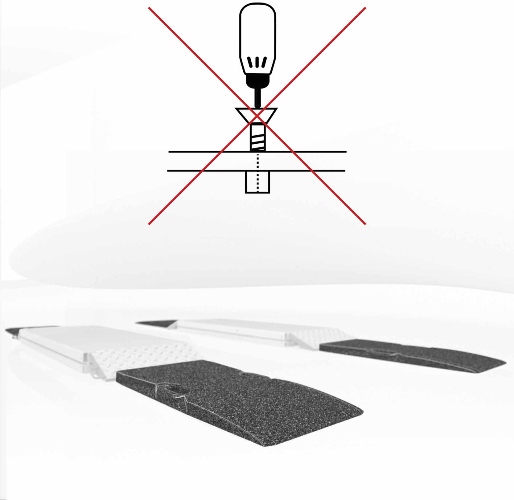 Icon keine Befestigung der Auffahrrampen notwendig